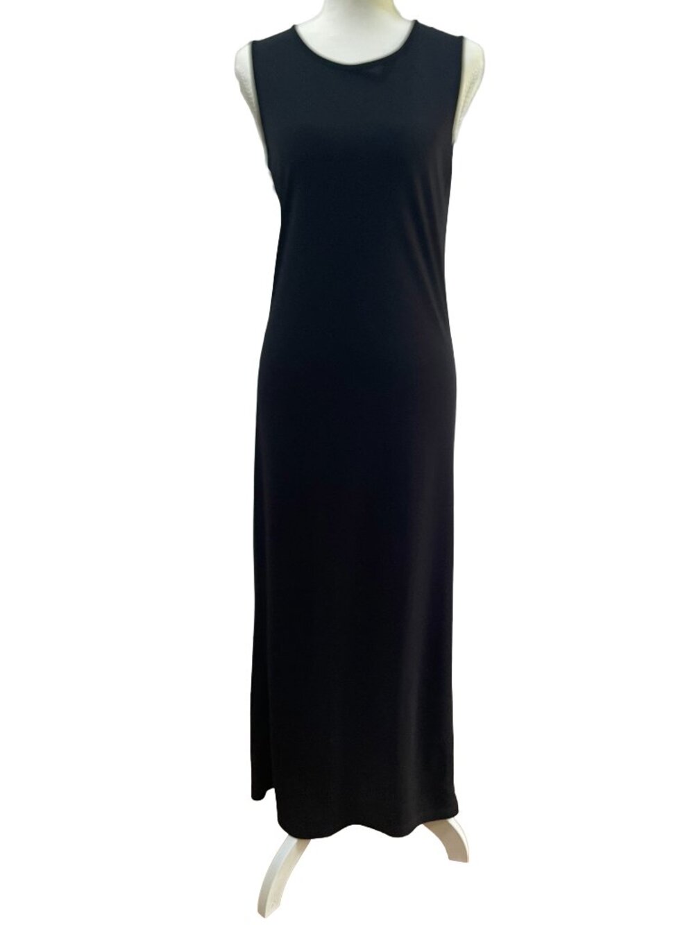 Talbots Black Maxi Dress Sleeveless Stretch Knit Women's Small